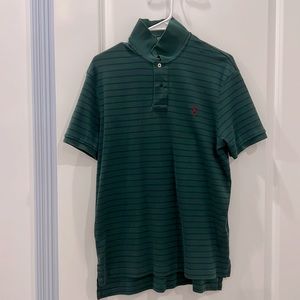 Polo Ralph Lauren, Green short sleeve polo shirt. Navy stripe. Size large